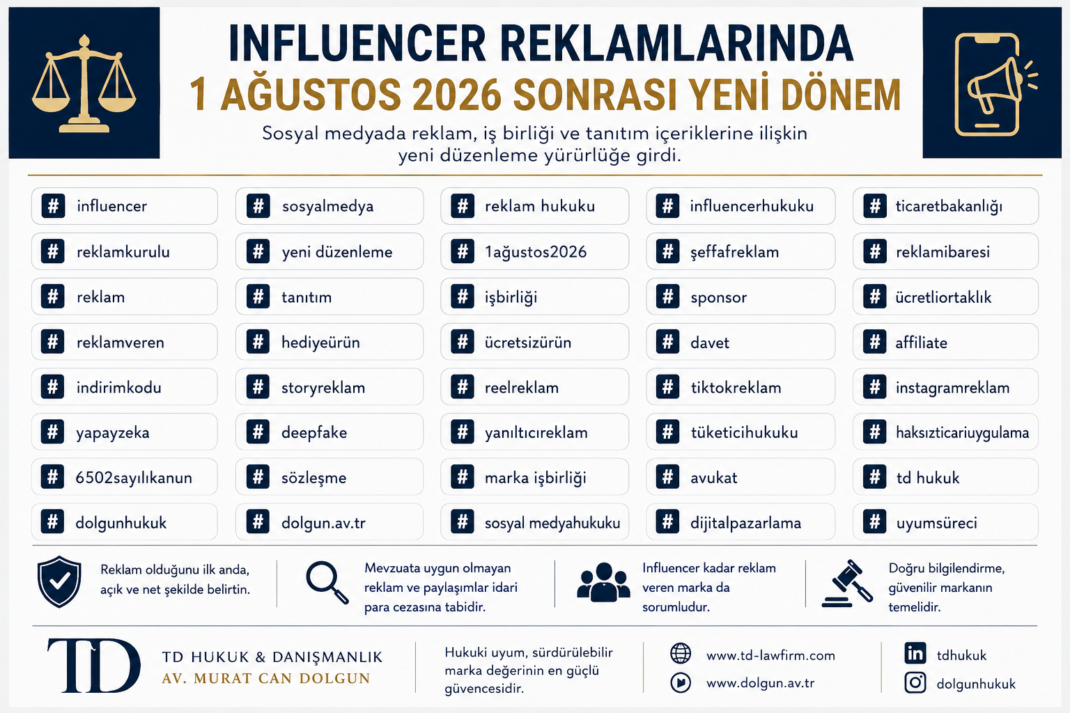 Influencer Reklamlarında 1 Ağustos 2026 Sonrası Yeni Dönem: Sosyal Medya Reklamları İçin Kapsamlı Hukuki Rehber